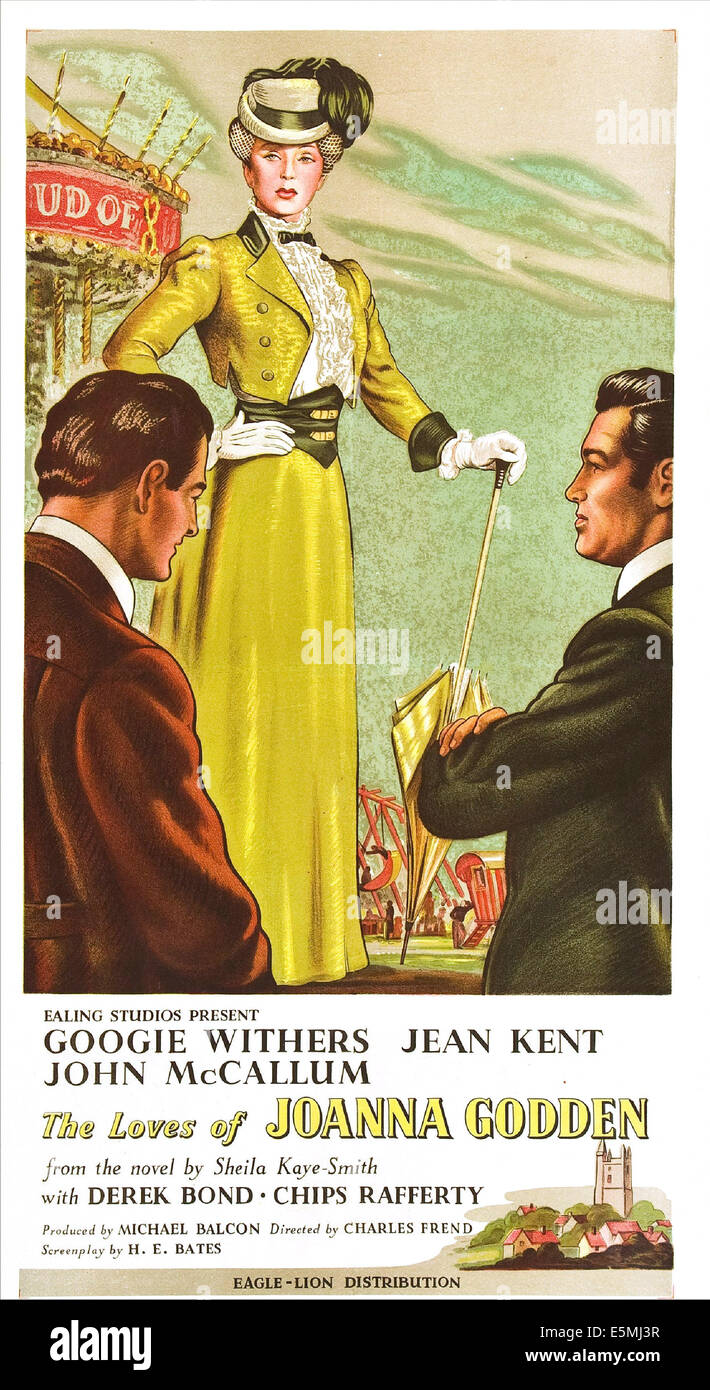 THE LOVES OF JOANNA GODDEN, British poster, from left: Chips Rafferty, Googie Withers, John McCallum, 1947 Stock Photo