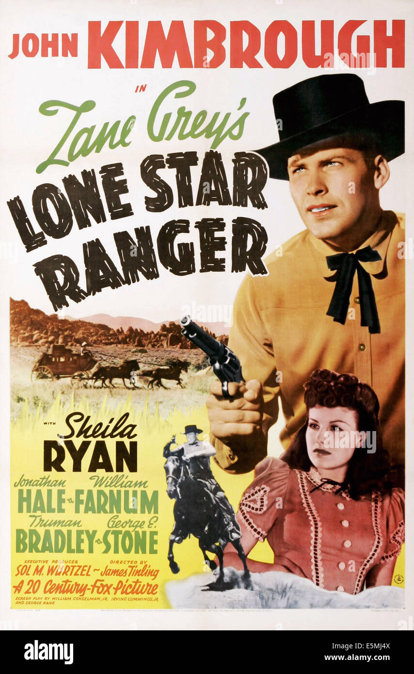 LONE STAR RANGER, US poster art, from top right: John Kimbrough, Sheila Ryan, 1942. TM & Copyright ©20th Century-Fox FIlm Corp. Stock Photo