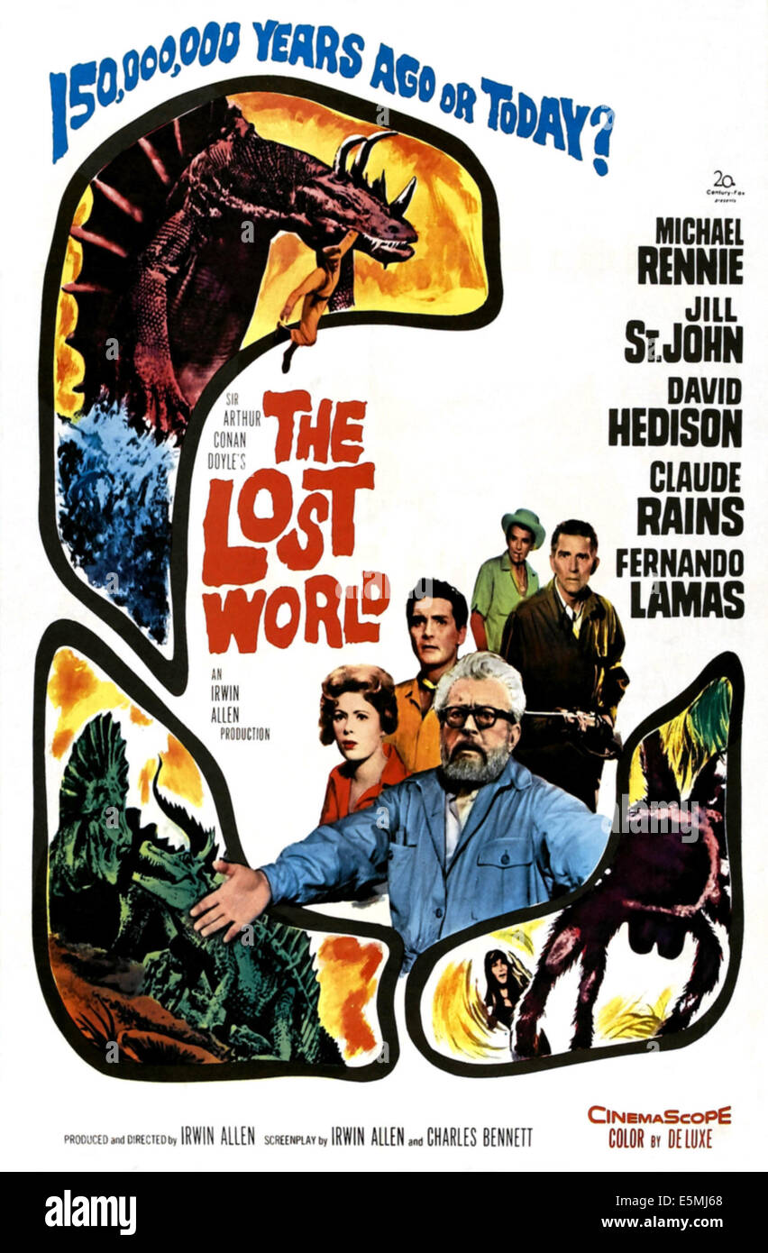 THE LOST WORLD, Jill St. John, David Hedison, Claude Rains, Fernando Lamas, Michael Rennie, 1960. ©20th Century-Fox Film Stock Photo