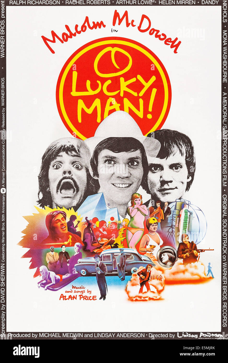 O LUCKY MAN!, British poster, Malcolm McDowell, 1973 Stock Photo Alamy