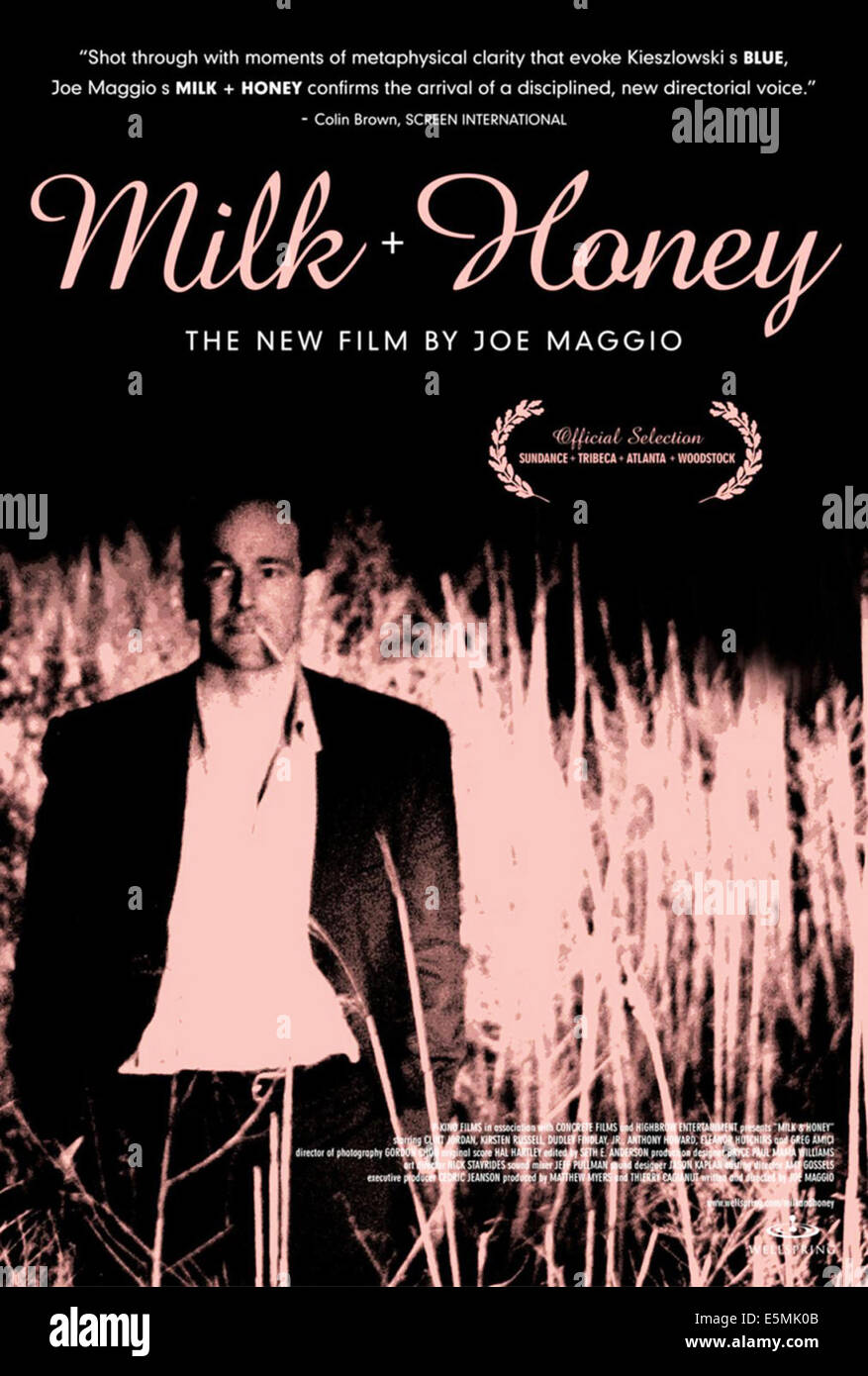 MILK AND HONEY, US poster art, Clint Jordan, 2003. ©Wellspring/courtesy Everett collection Stock