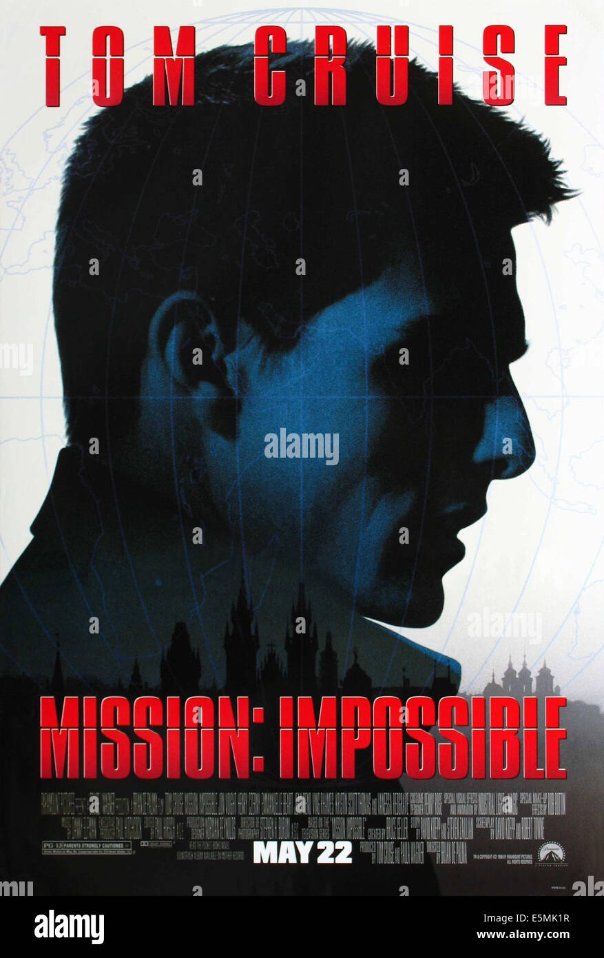 MISSION: IMPOSSIBLE, Tom Cruise on poster art, 1996, ©Paramount Pictures/courtesy Everett Collection Stock Photo
