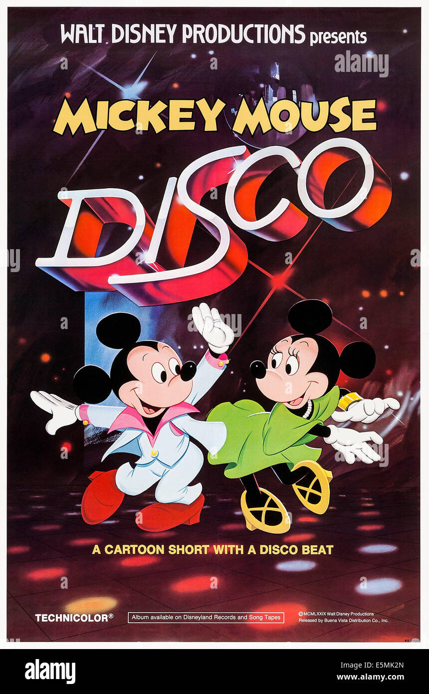 MICKEY MOUSE DISCO, US poster art, from left: Mickey Mouse, Minnie Mouse, 1980. ©Buena Vista Pictures/courtesy Everett Stock Photo