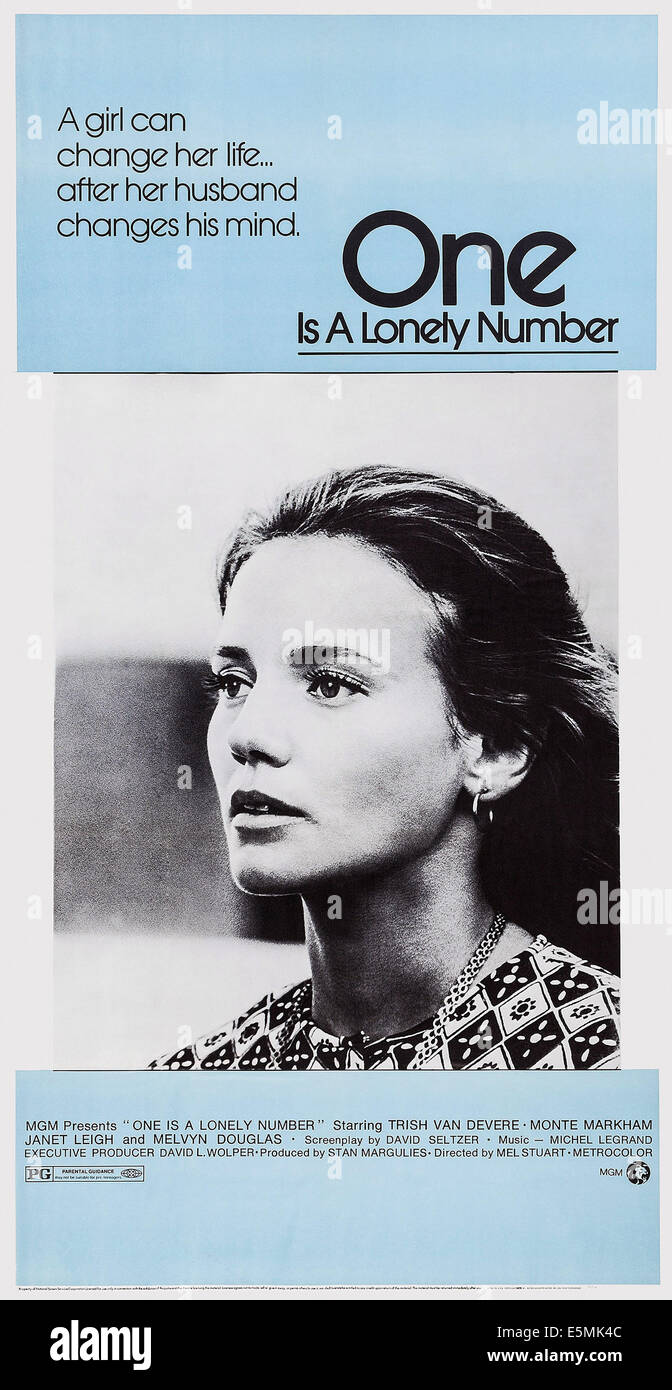 ONE IS A LONELY NUMBER, US poster, Trish Van Devere, 1972 Stock Photo