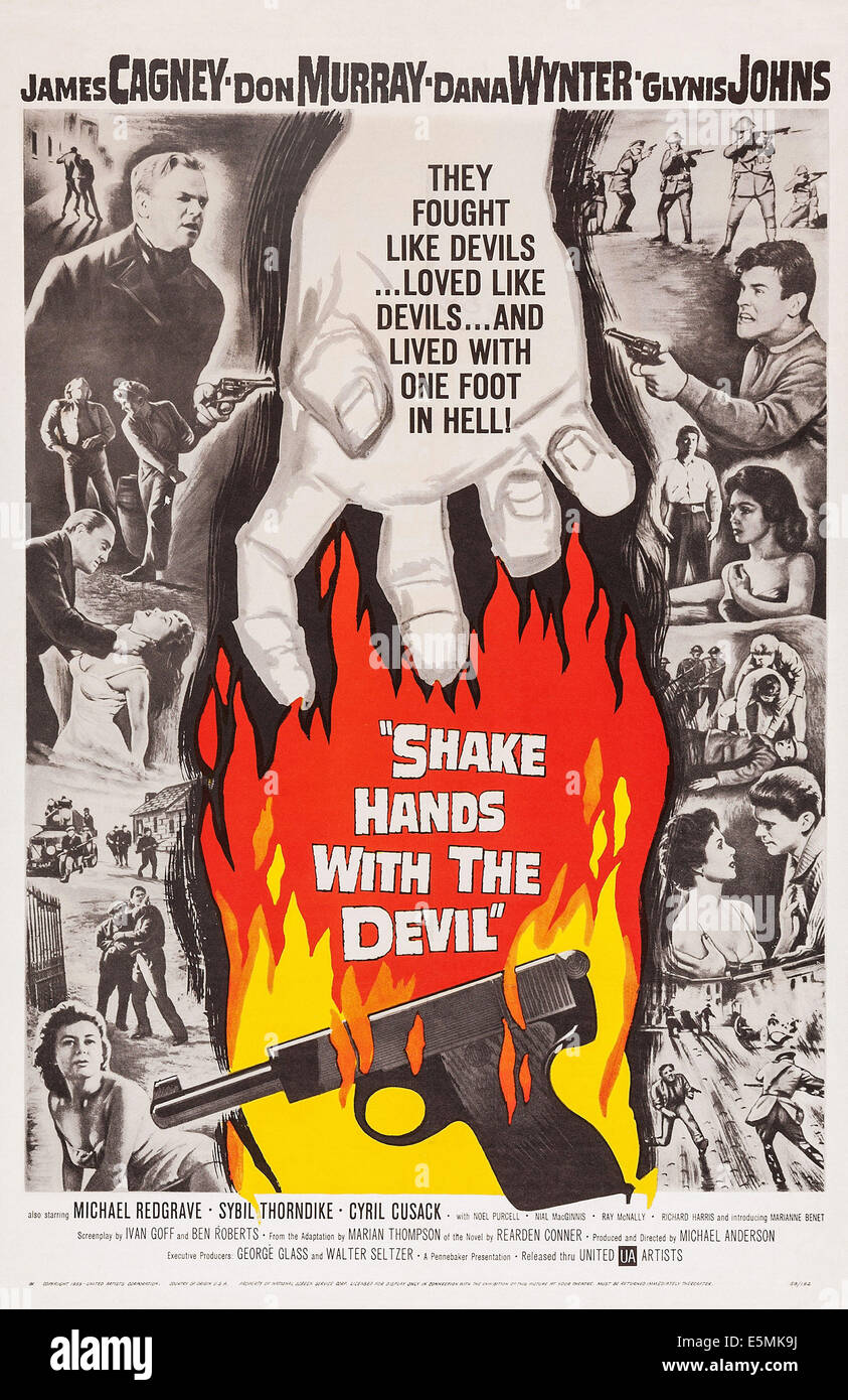 Shake hands with the devil poster hires stock photography and