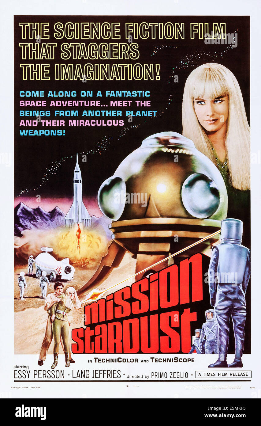 MISSION STARDUST, (aka ...4...3...2...1...MORTE), US poster art, Essy Persson. (right), 1967 Stock Photo