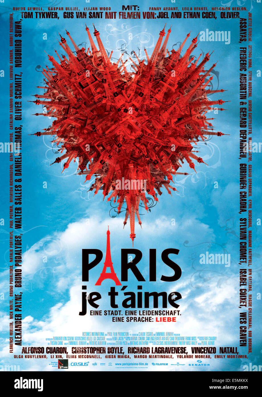 PARIS, JE T'AIME, the German poster, 2006. ©First Look Pictures/courtesy Everett Collection Stock Photo