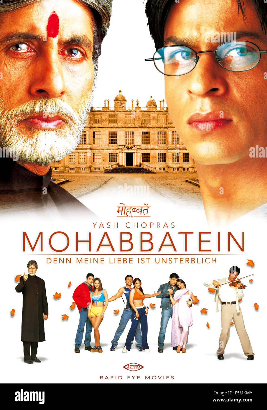 MOHABBATEIN, (aka LOVE STORIES), top from left: Amitabh Bachchan, Shahrukh Khan; bottom from left: Amitabh Bachchan, Jugal Stock Photo