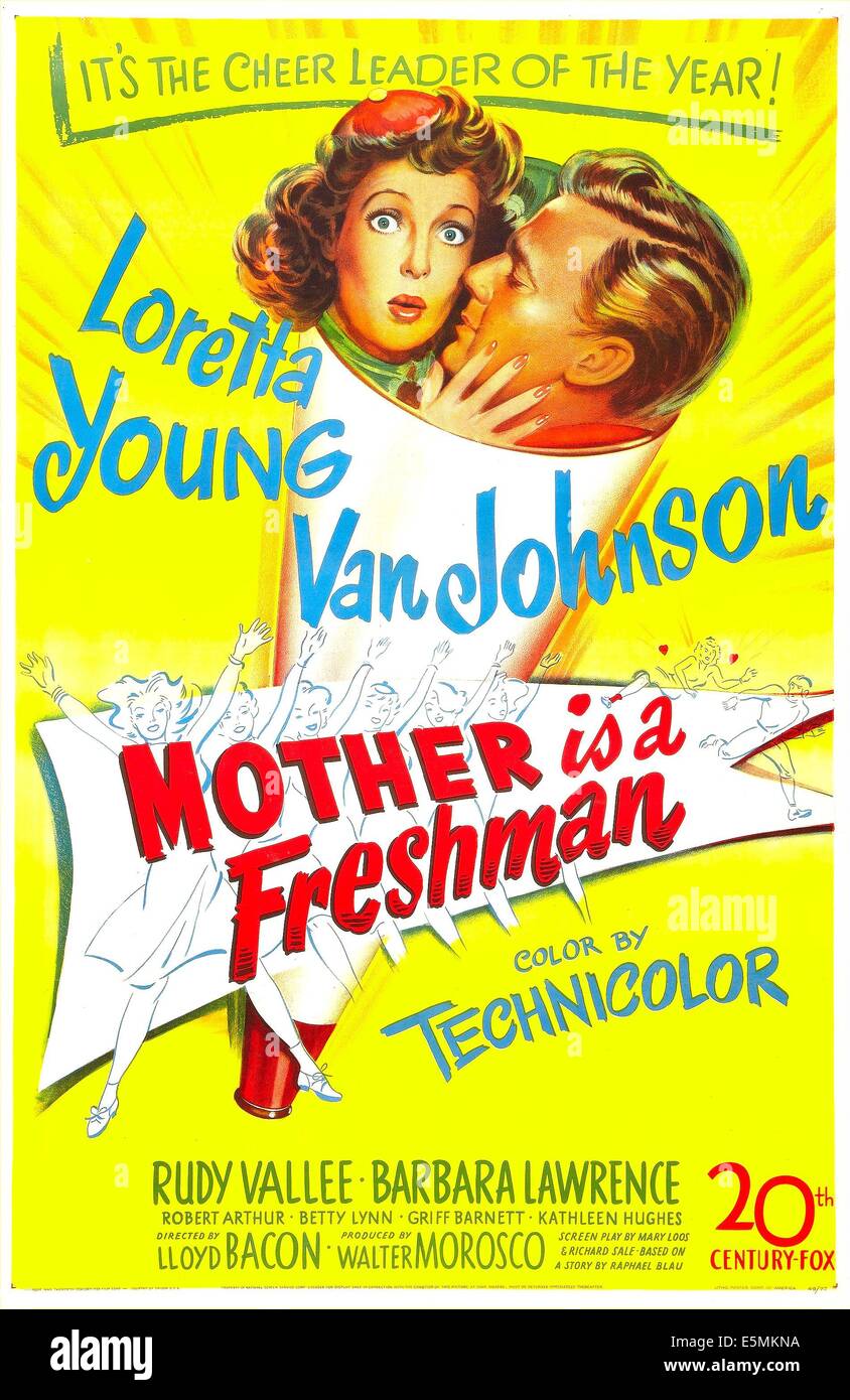 MOTHER IS A FRESHMAN, US poster, Loretta Young, Van Johnson, 1949. TM and  copyright © 20th Century Fox Film Corp. All rights Stock Photo - Alamy