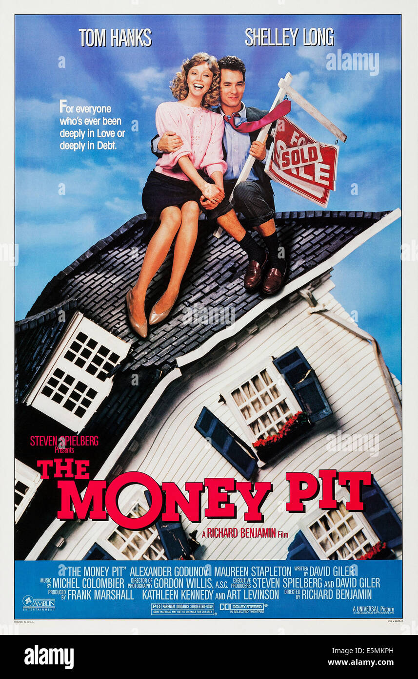 THE MONEY PIT, US poster art, from left: Shelley Long, Tom Hanks, 1986