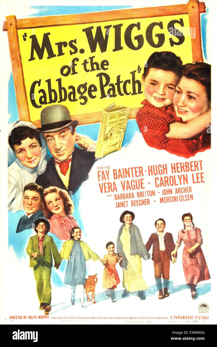 MRS. WIGGS OF THE CABBAGE PATCH, US poster, middle from left: Vera Vague, Hugh Herbert, Carolyn Lee, Fay Bainter, 1942 Stock Photo