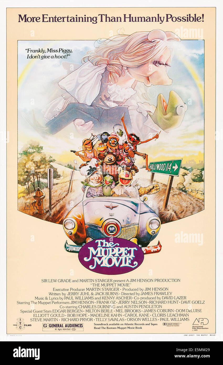 THE MUPPET MOVIE, US poster art, top, from left: Miss Piggy, Kermit the Frog, bottom clockwise: Janice, Scooter, Zoot, Dr. Stock Photo