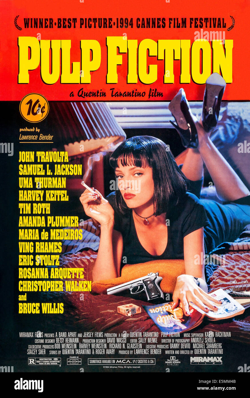 PULP FICTION, US poster art, Uma Thurman, 1994. ©Miramax/courtesy Everett Collection Stock Photo