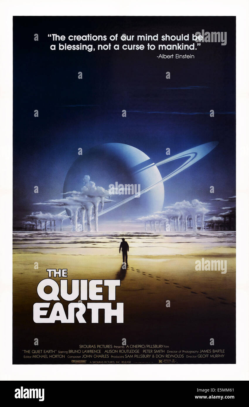 THE QUIET EARTH, US poster art, 1985. ©Skouras Pictures/courtesy