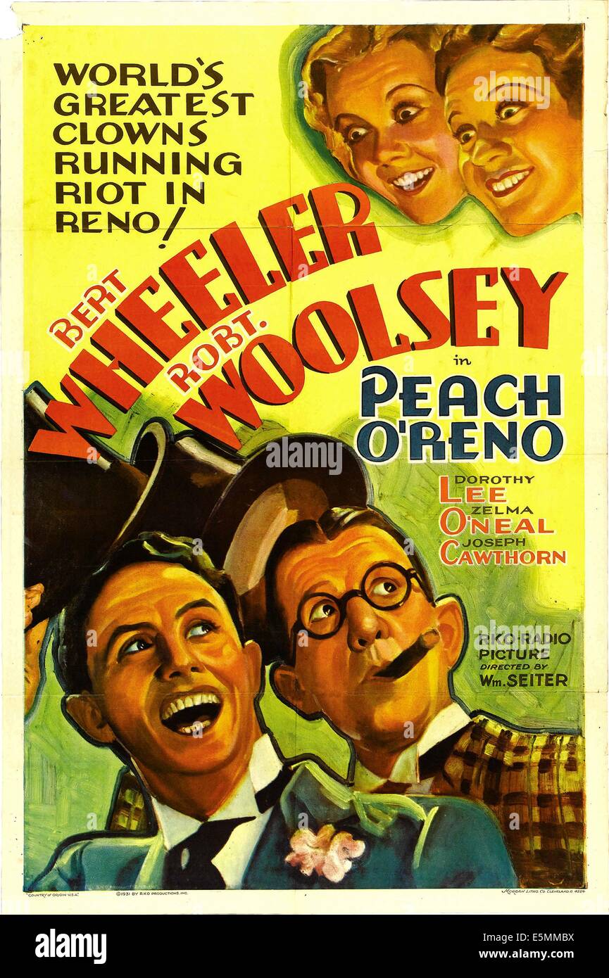 PEACH O'RENO, bottom from left: Robert Woolsey, Bert Wheeler, top from left: Dorothy Lee, Zelma O'Neal, 1931. Stock Photo
