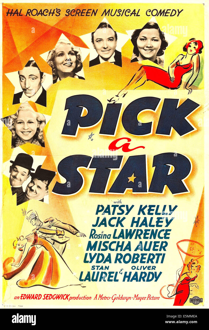 PICK A STAR, US poster art, counter-clockwise from top right: Patsy Kelly, Jack Haley, Rosina Lawrence, Mischa Auer, Lyda Stock Photo