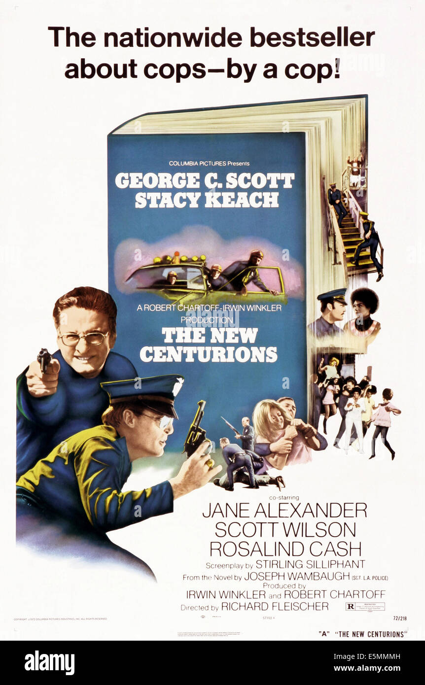 THE NEW CENTURIONS, US poster, far left: George C. Scott, Stacy Keach, 1972 Stock Photo