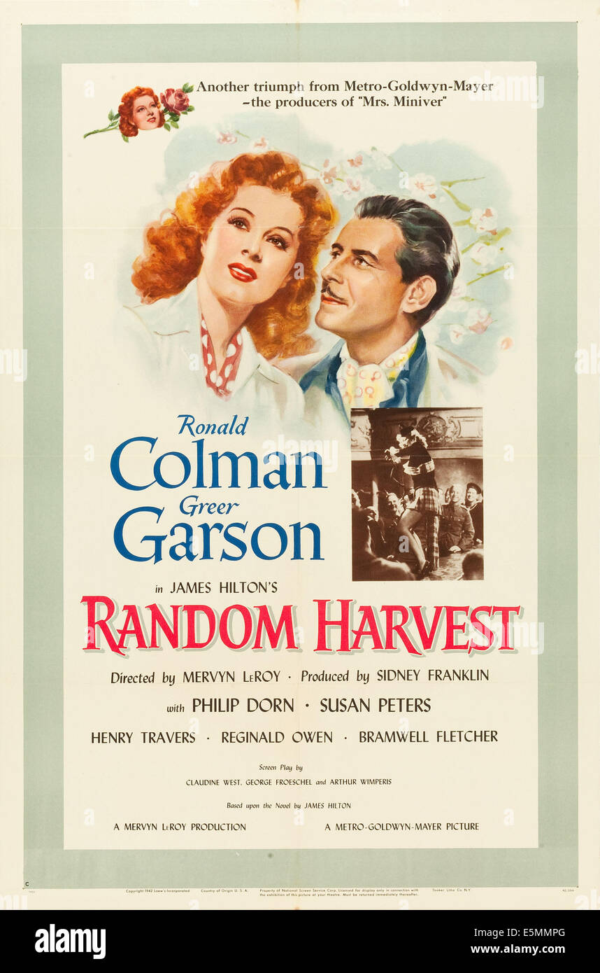 RANDOM HARVEST, Greer Garson, Ronald Colman, 1942 Stock Photo