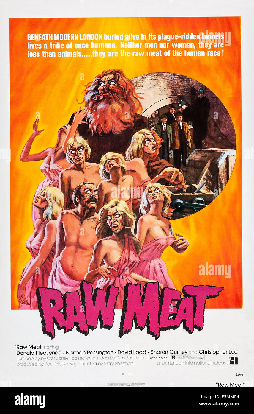 RAW MEAT, (aka DEATH LINE), US poster, 1973 Stock Photo Alamy