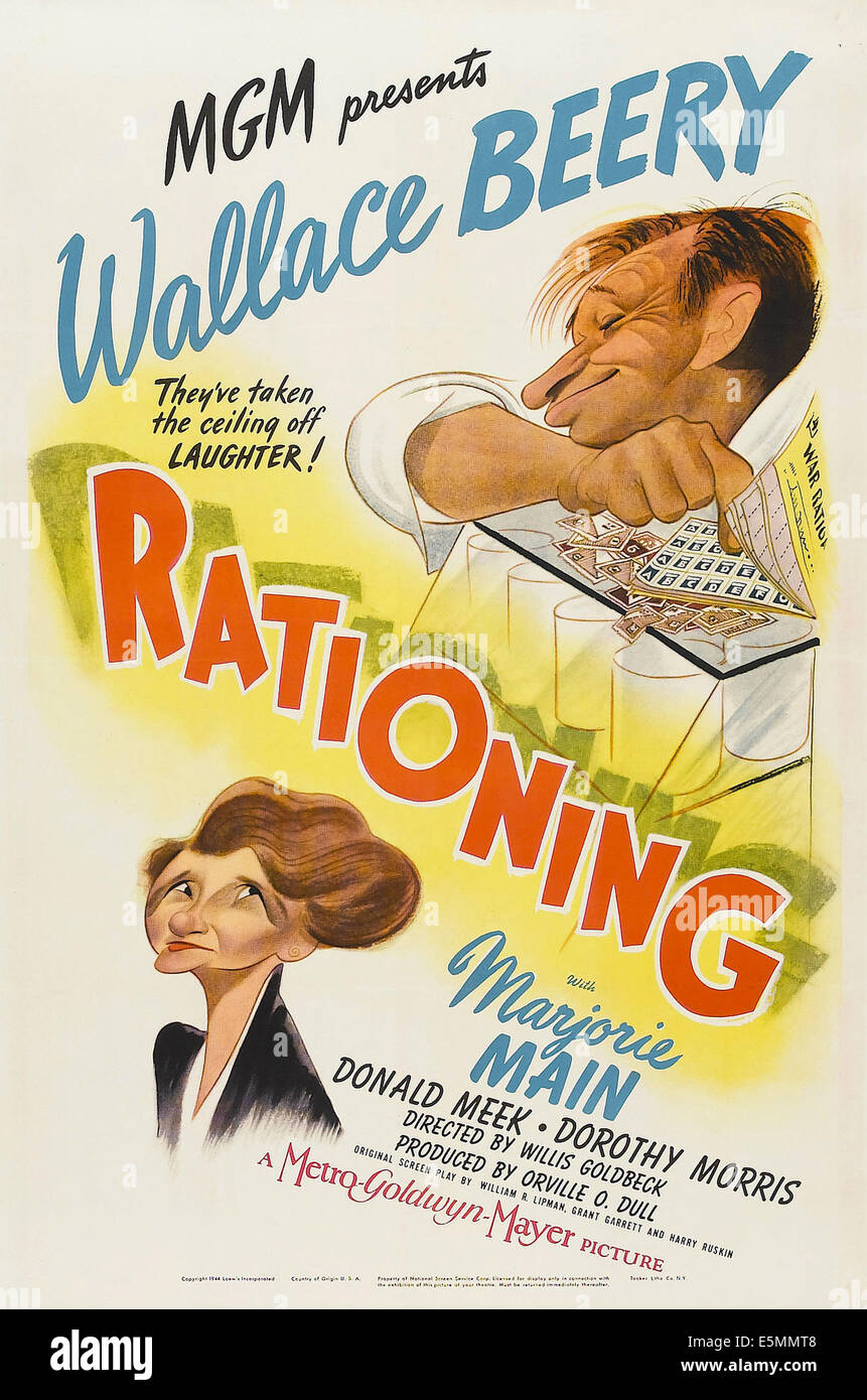 RATIONING, US poster art, Marjorie Main, Wallace Beery, 1944 Stock Photo