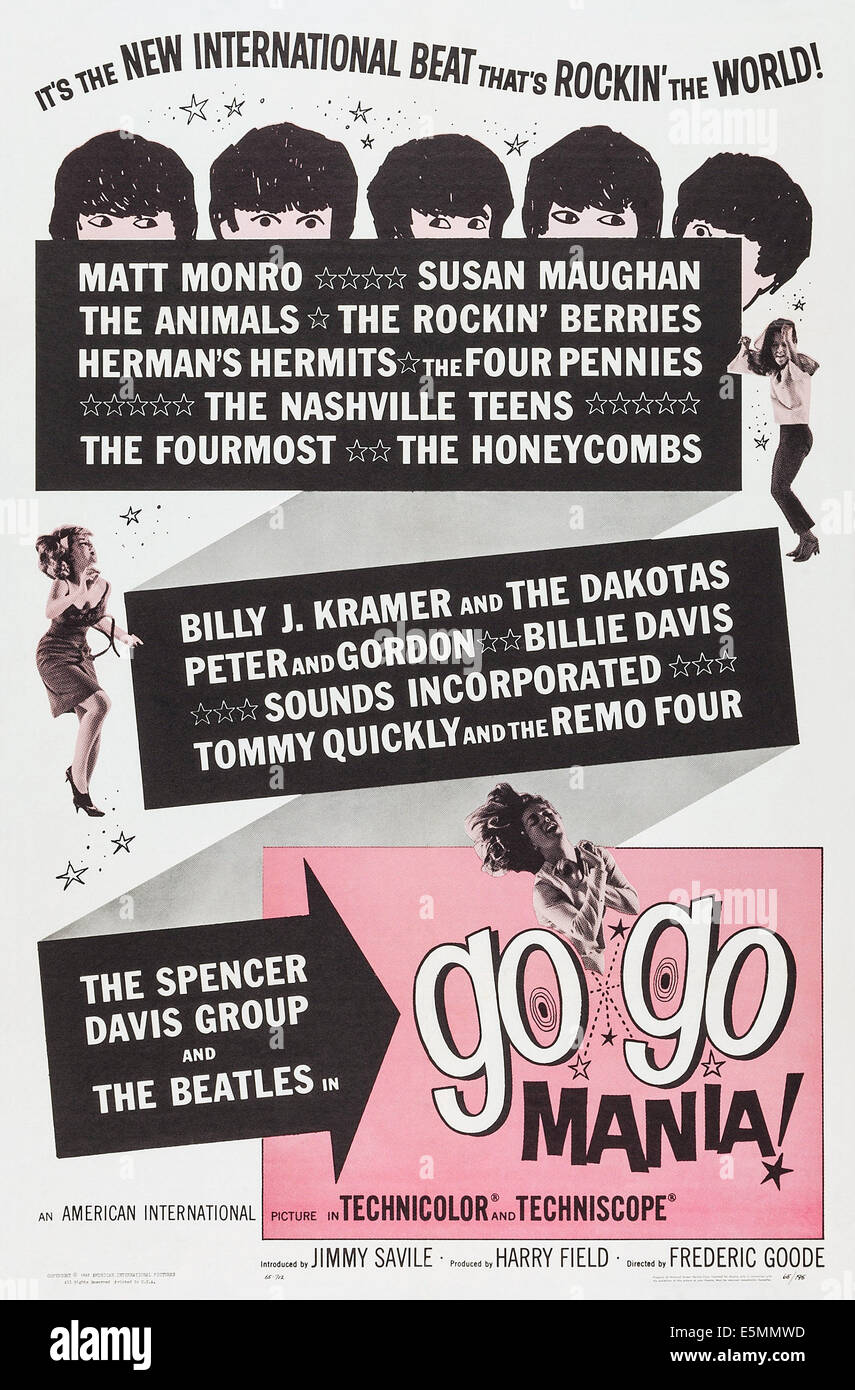 POP GEAR, (aka GO GO MANIA), US poster art, 1965 Stock Photo