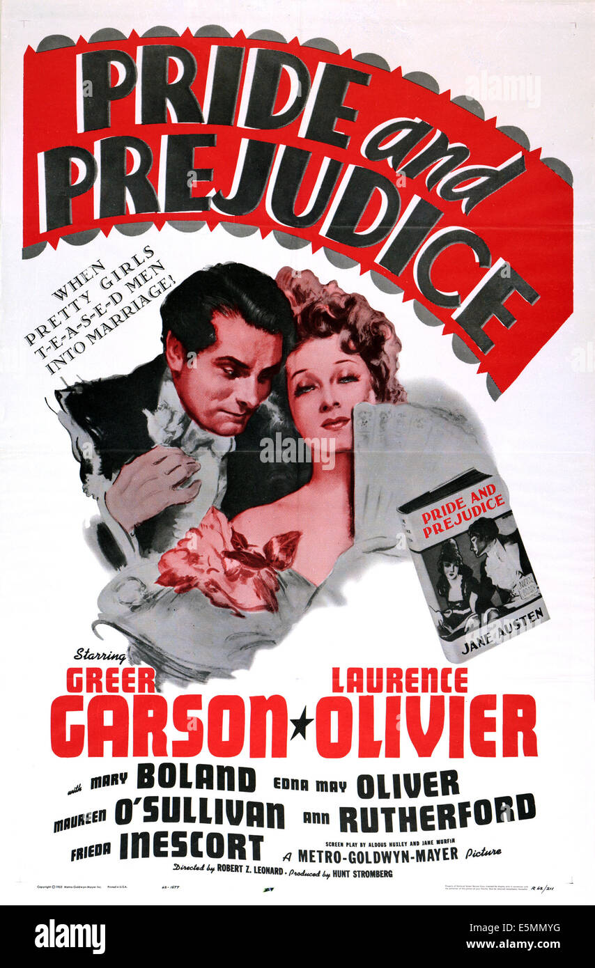PRIDE AND PREJUDICE, Laurence Olivier, Greer Garson, 1940 Stock Photo