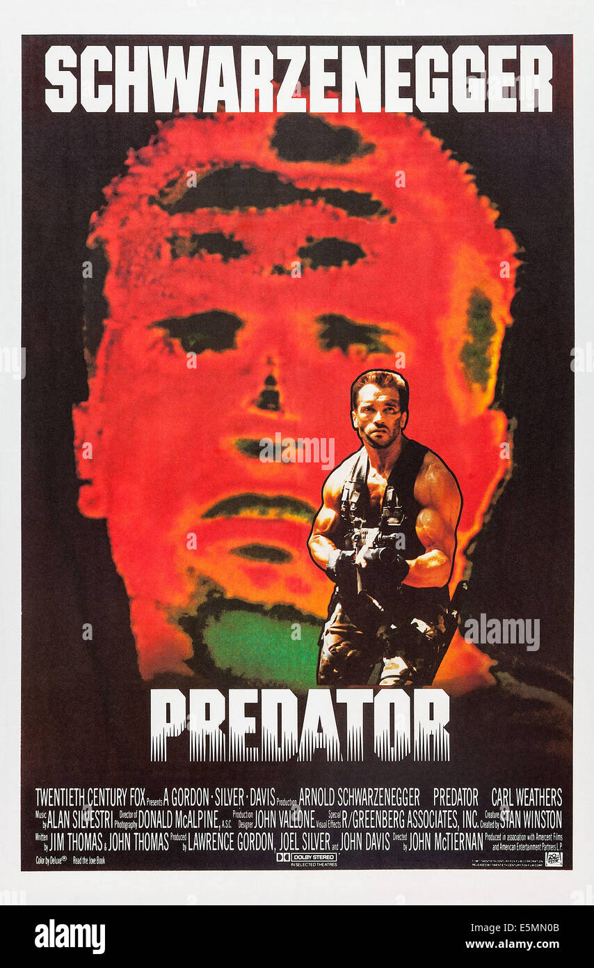 PREDATOR, US poster art, Arnold Schwarzenegger, 1987. TM & Copyright ©20th  Century Fox Film Corp. All rights reserved/courtesy Stock Photo - Alamy