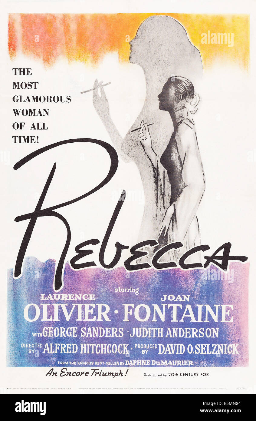 REBECCA, US poster, Joan Fontaine, 1940. TM and Copyright © 20th Century Fox Film Corp. All rights reserved./courtesy Everett Stock Photo