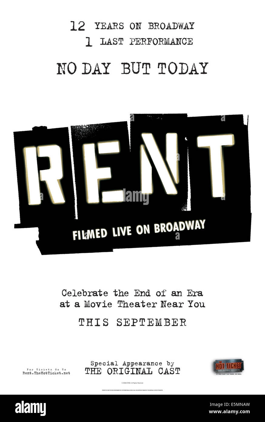 Rent musical poster on broadway hi-res stock photography and images - Alamy