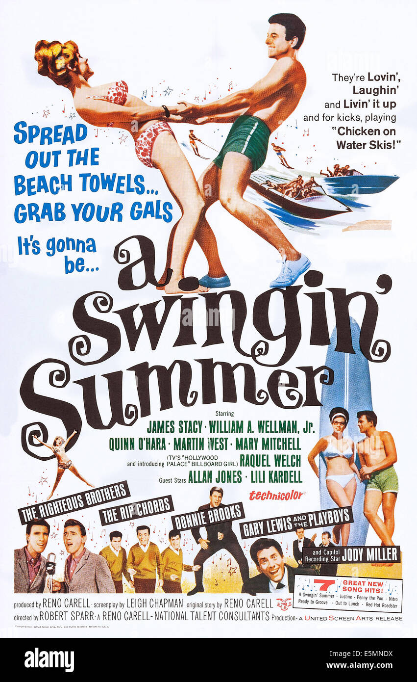A SWINGIN' SUMMER, US poster art, bottom from left: the Righteous Brothers, the Rip Chords, Donnie Brooks, Gary Lewis and the Stock Photo