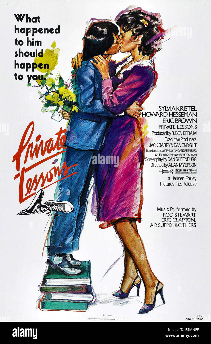 PRIVATE LESSONS, US poster, Eric Brown, Sylvia Kristel, 1981. © Jensen Farley Pictures/courtesy Everett Collection Stock Photo