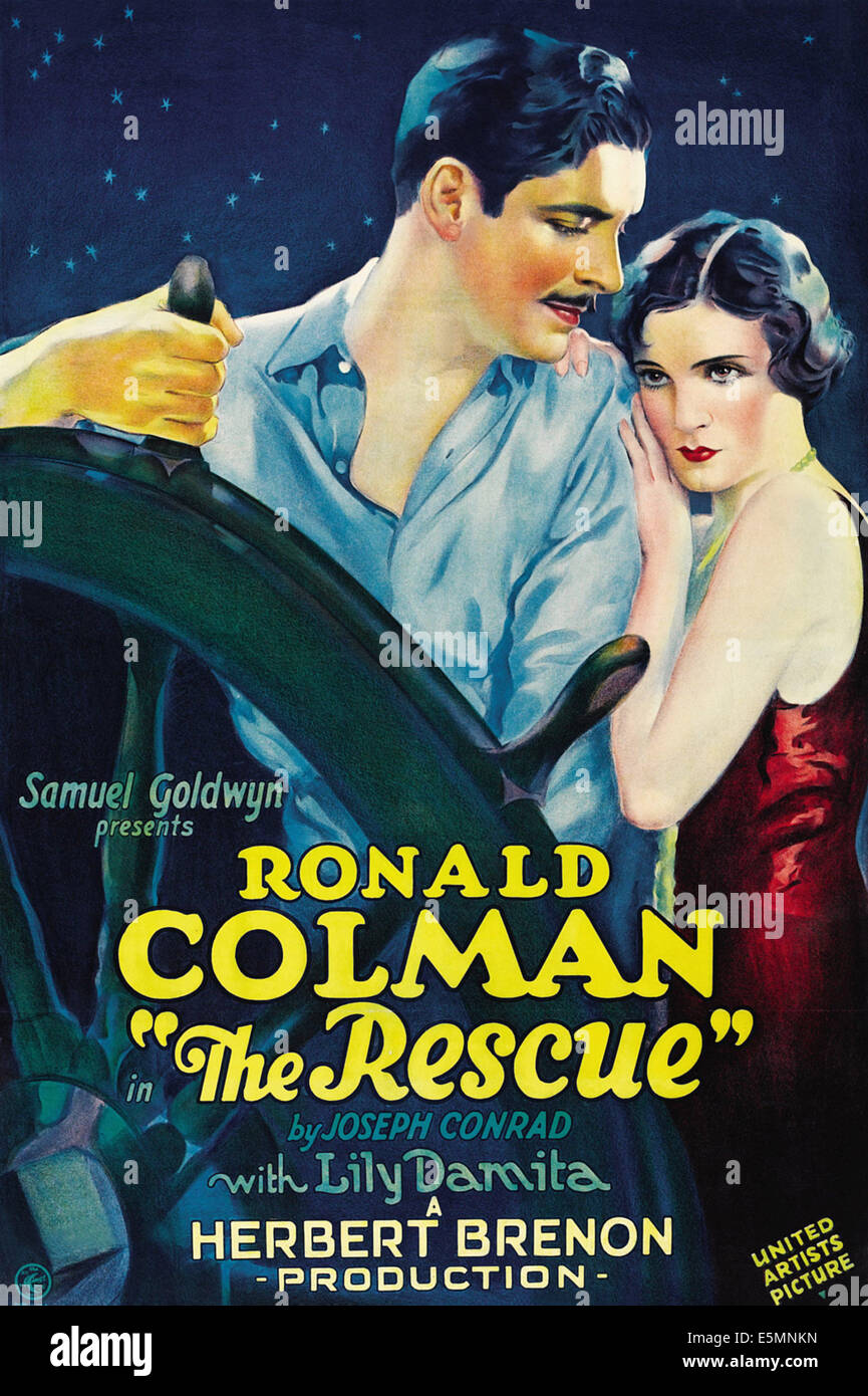 THE RESCUE, from left: Ronald Colman, Lili Damita, 1929 Stock Photo