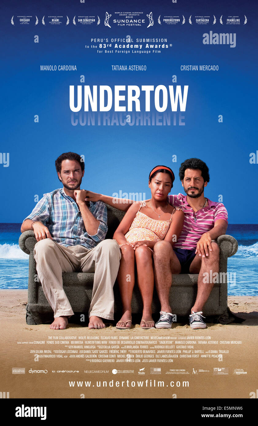 UNDERTOW, (aka CONTRACORRIENTE), English language poster art, from left ...