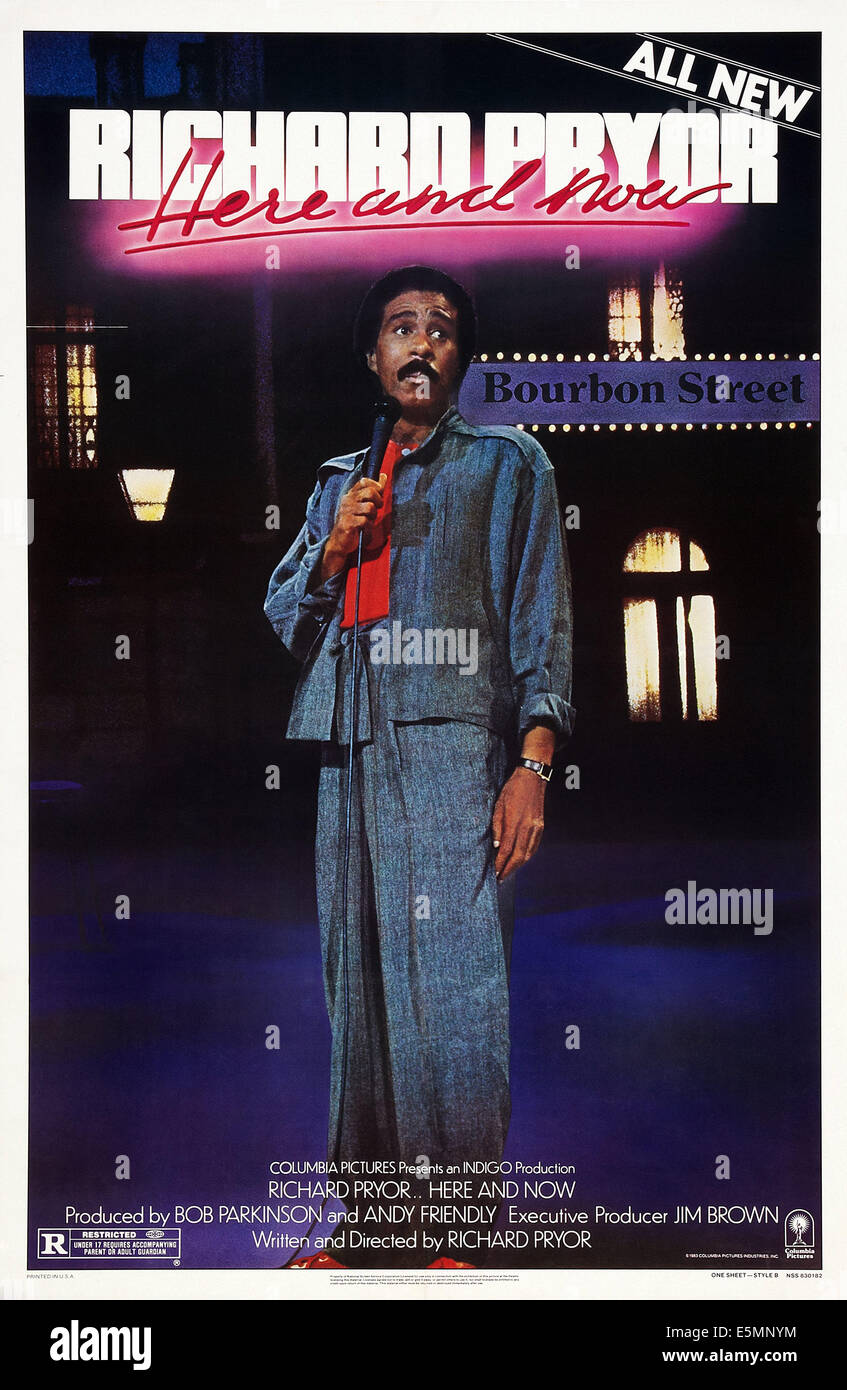 RICHARD PRYOR... HERE AND NOW, US poster, Richard Pryor, 1983, © Columbia/courtesy Everett Collection Stock Photo