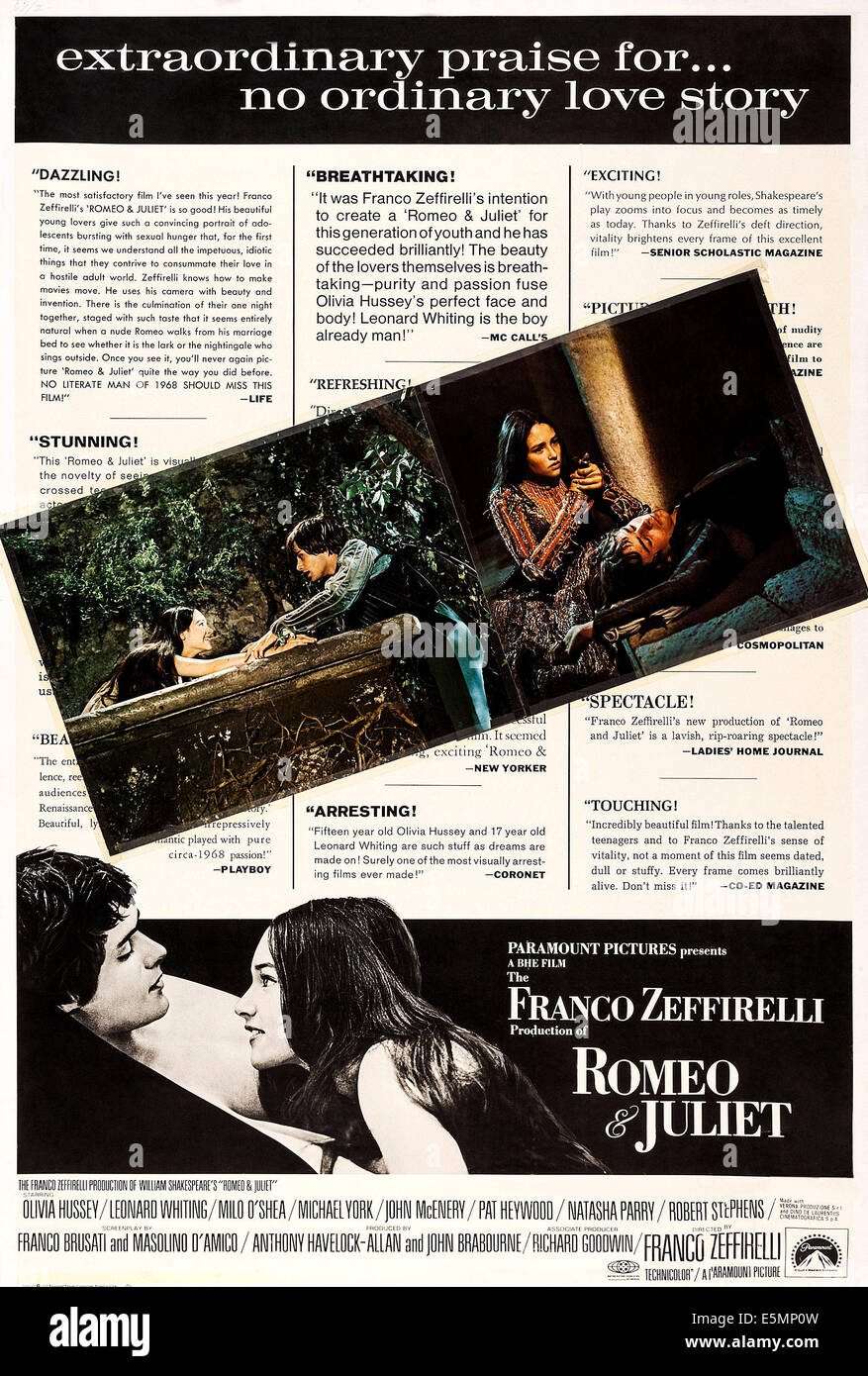 ROMEO AND JULIET, US poster, Leonard Whiting, Olivia Hussey, 1968 Stock Photo