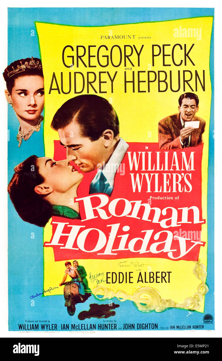 ROMAN HOLIDAY, Audrey Hepburn, Gregory Peck, 1953 Stock Photo