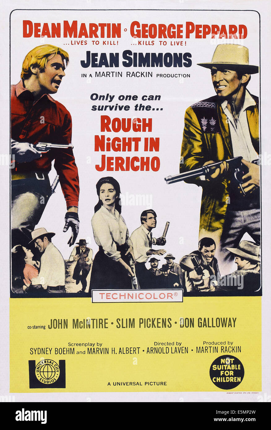 ROUGH NIGHT IN JERICHO, US poster, from left: George Peppard, Jean ...