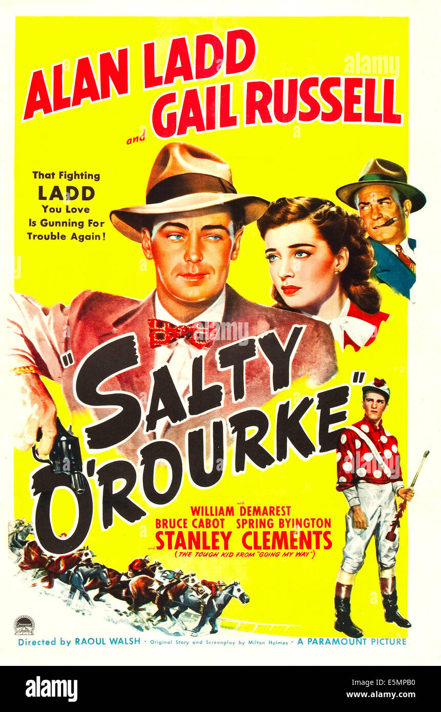 SALTY O'ROURKE, US poster, from left: Alan Ladd, Gail Russell, William Demarest, bottom right: Stanley Clements, 1945 Stock Photo