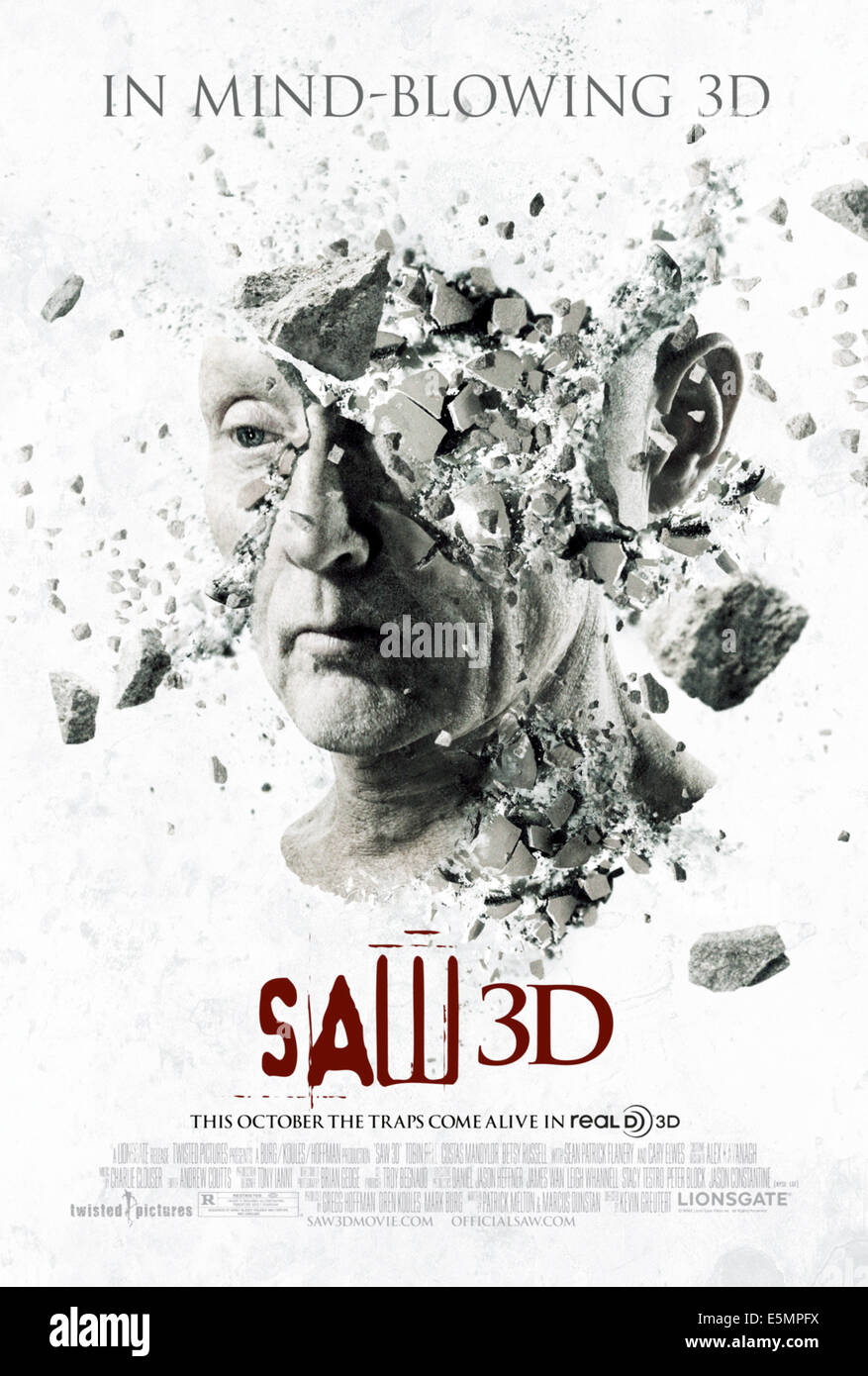 SAW 3D, (aka SAW 3D: THE FINAL CHAPTER, aka SAW 3-D, aka SAW VII 3D), Tobin  Bell on poster art, 2010, ©Lions Gate/courtesy Stock Photo - Alamy