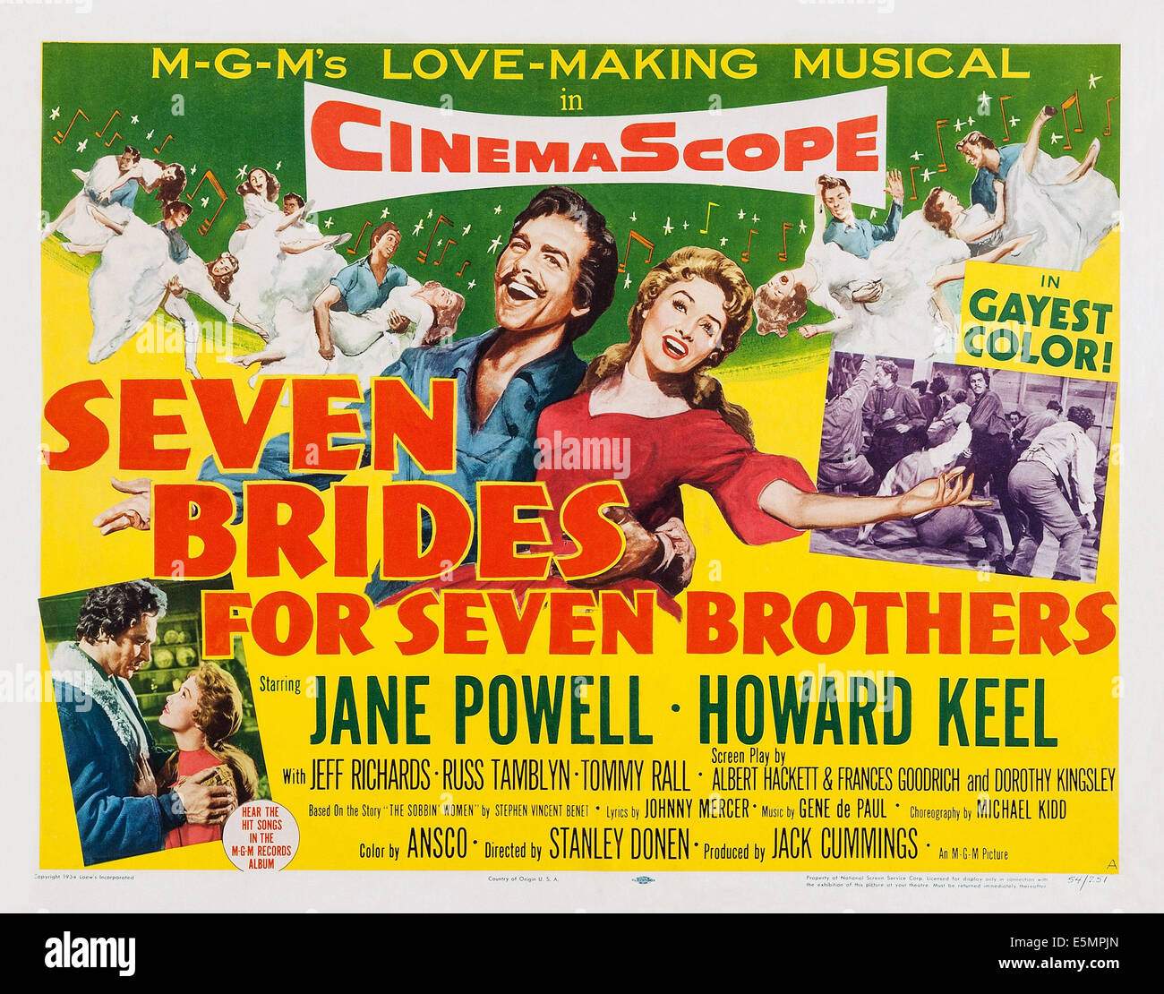 SEVEN BRIDES FOR SEVEN BROTHERS Movie POSTER 11x14 Howard Keel Jane Powell Russ 