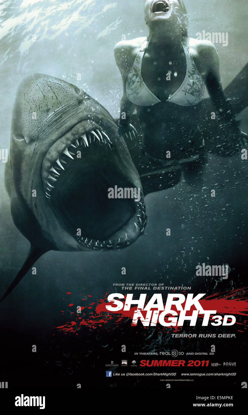 SHARK NIGHT 3D, US poster art, 2011, ©Relativity Media/courtesy Everett Collection Stock Photo