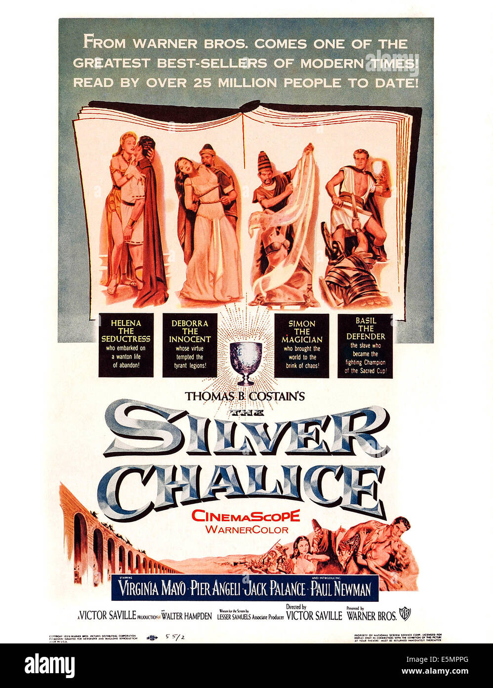 The Silver Chalice L R Virginia Mayo Pier Angeli Jack Palance Stock Photo Alamy