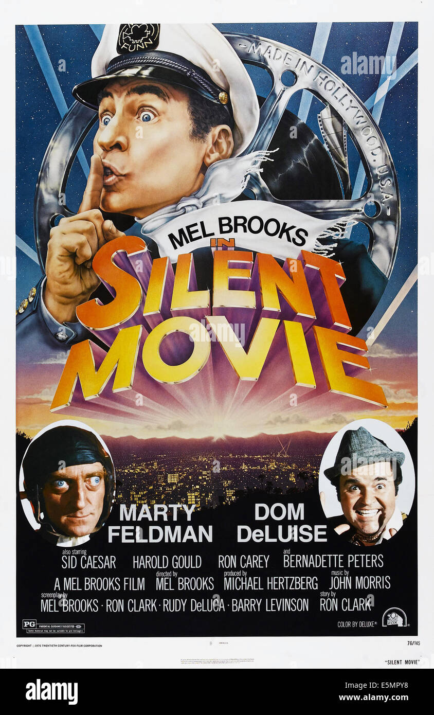 SILENT MOVIE, US poster, Mel Brooks, Marty Feldman, Dom Deluise, 1976 Stock Photo