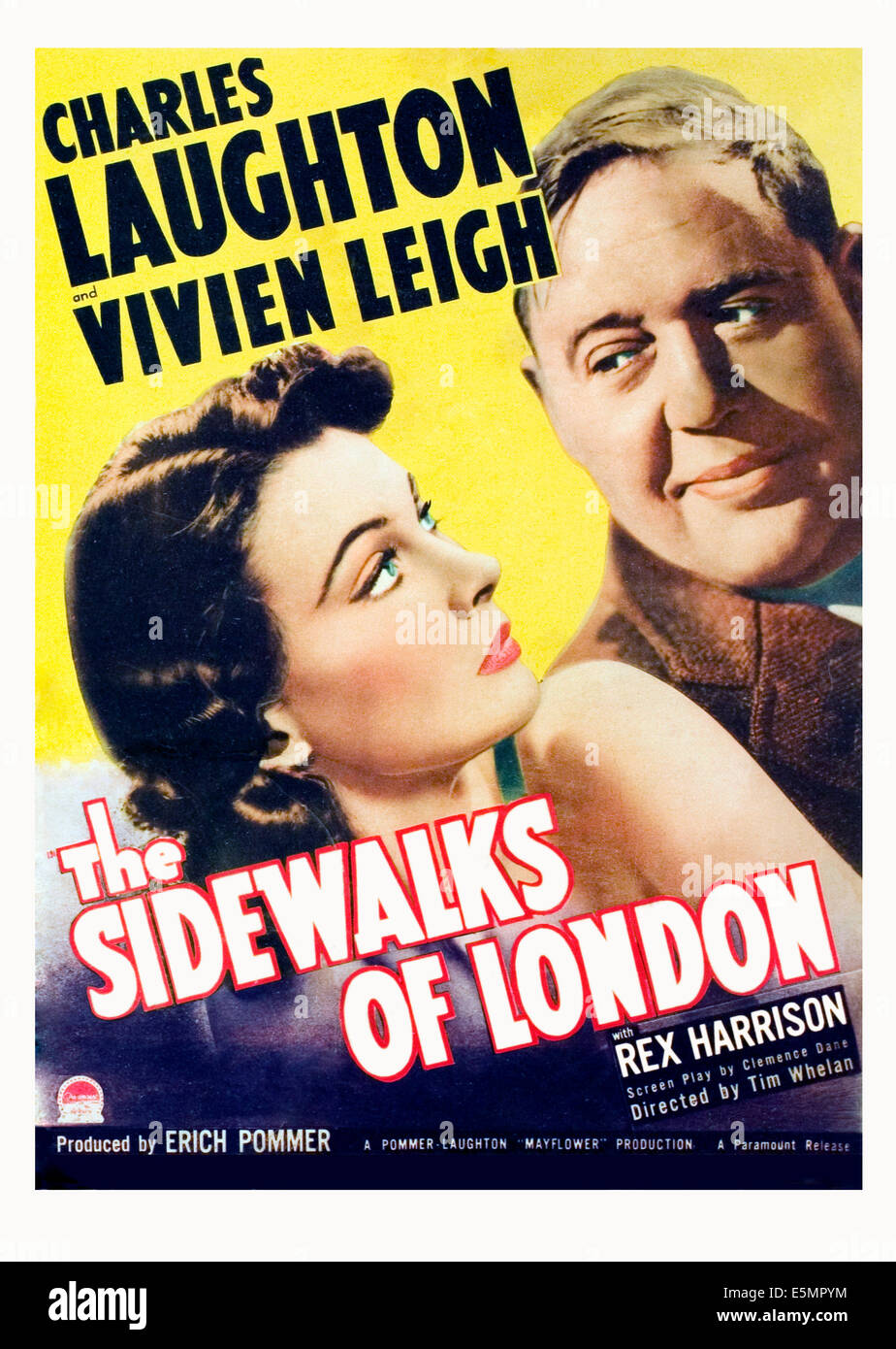 SIDEWALKS OF LONDON, Vivien Leigh, Charles Laughton, 1938. Stock Photo