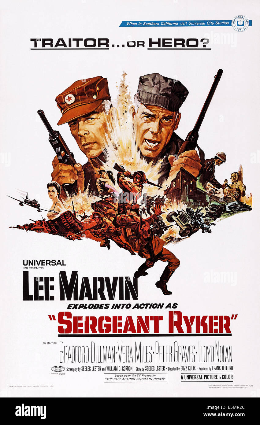 SERGEANT RYKER, US poster, Lee Marvin (twice), 1968 Stock Photo