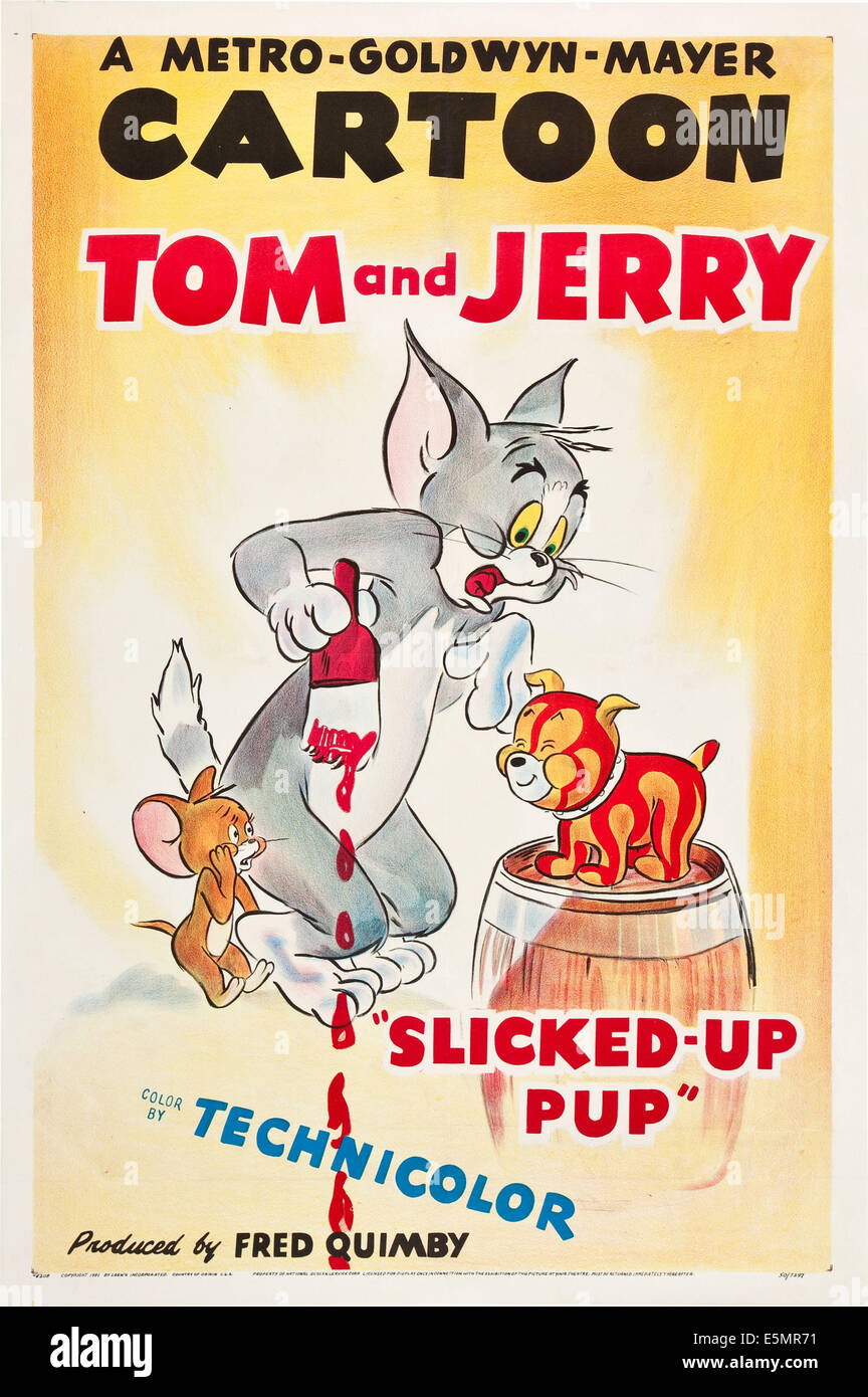 SLICKED-UP PUP, U.S. poster art, Tom and Jerry, 1951 Stock Photo