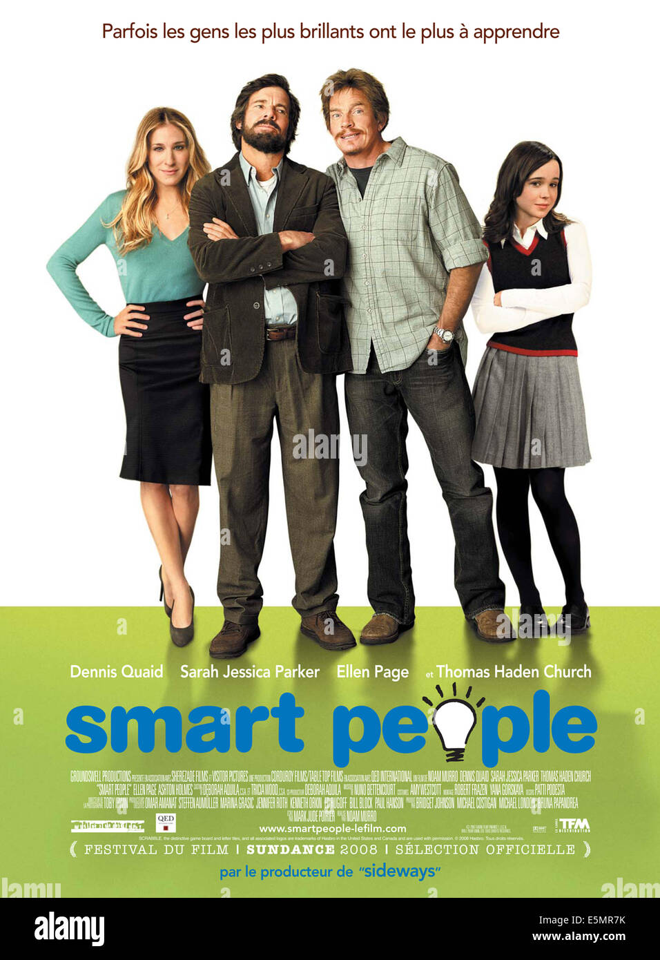 SMART PEOPLE, French poster art, from left: from left: Sarah Jessica Parker, Dennis Quaid, Thomas Haden Church, Ellen Page, Stock Photo