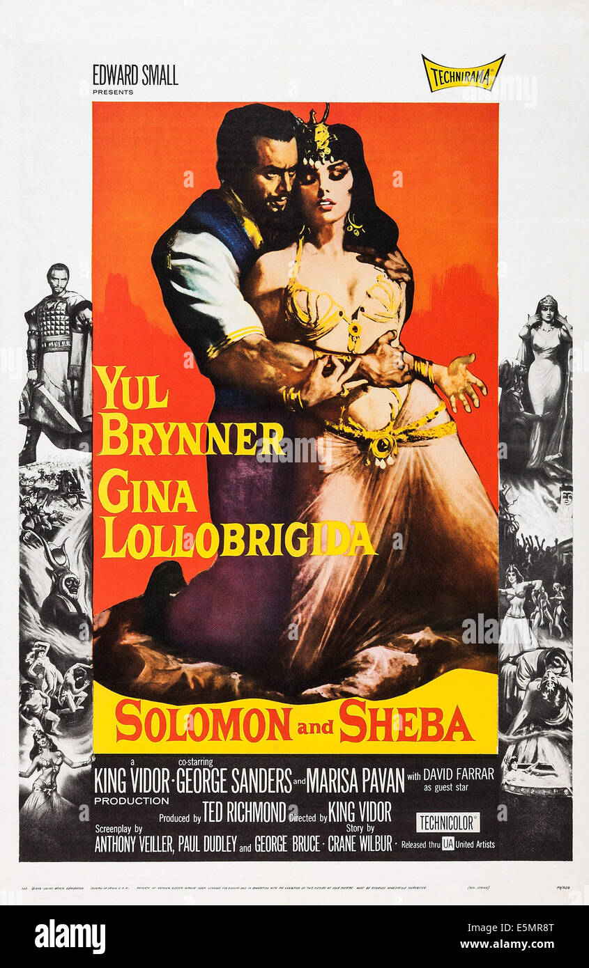 SOLOMON AND SHEBA, US poster, Yul Brynner, Gina Lollobrigida, 1959 Stock Photo