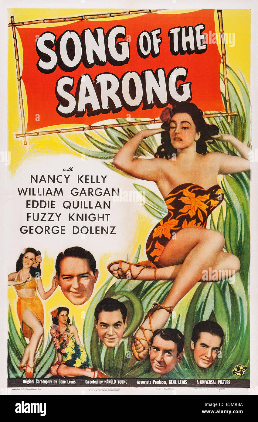 SONG OF THE SARONG, top: Nancy Kelly, bottom from left: Nancy Kelly, William Gargan, Eddie Quillan, Fuzzy Knight, George Dolenz Stock Photo