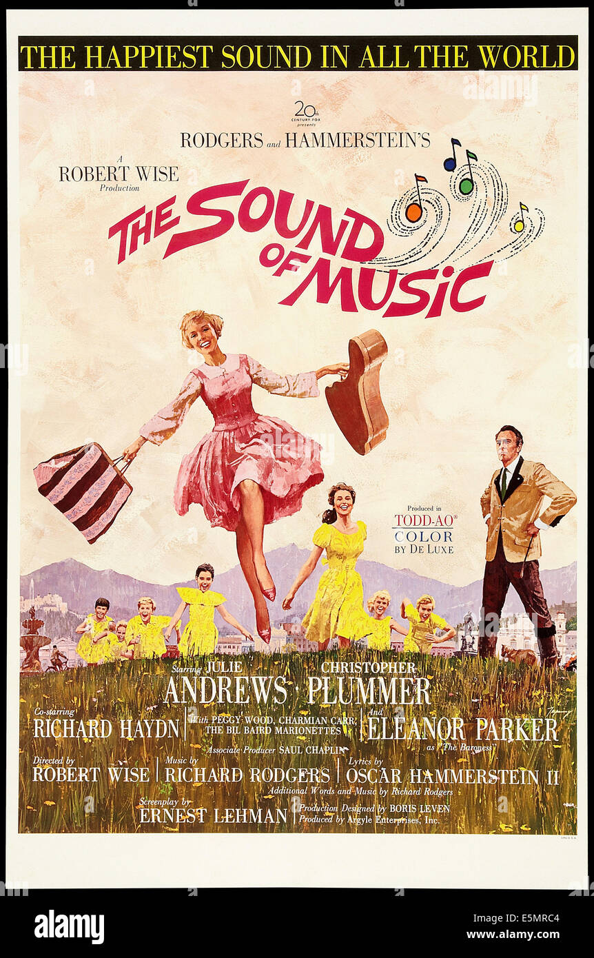 THE SOUND OF MUSIC, US poster, Julie Andrews, Christopher Plummer (far right), 1965. TM and Copyright © 20th Century-Fox Film Stock Photo